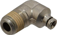 Norgren - 1/4 NPTF, Nickel Plated Brass Push-to-Connect Tube Male Elbow - 260 Max psi, Tube to Male NPT Connection - Industrial Tool & Supply