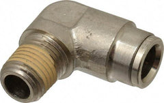 Norgren - 1/4 NPTF, Nickel Plated Brass Push-to-Connect Tube Male Elbow - 260 Max psi, Tube to Male NPT Connection - Industrial Tool & Supply