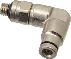 Norgren - 10-32 UNF, Nickel Plated Brass Push-to-Connect Tube Male Swivel Elbow - 260 Max psi, Tube to Male UNF Connection - Industrial Tool & Supply