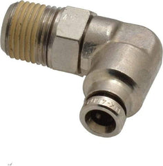 Norgren - 1/8 NPTF, Nickel Plated Brass Push-to-Connect Tube Male Swivel Elbow - 260 Max psi, Tube to Male NPT Connection - Industrial Tool & Supply