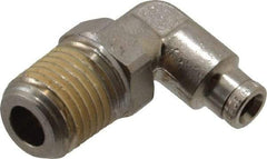 Norgren - 1/4 NPTF, Nickel Plated Brass Push-to-Connect Tube Male Swivel Elbow - 260 Max psi, Tube to Male NPT Connection - Industrial Tool & Supply