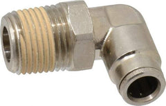 Norgren - 1/2 NPTF, Nickel Plated Brass Push-to-Connect Tube Male Swivel Elbow - 260 Max psi, Tube to Male NPT Connection - Industrial Tool & Supply