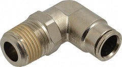 Norgren - 1/2 NPTF, Nickel Plated Brass Push-to-Connect Tube Male Swivel Elbow - 260 Max psi, Tube to Male NPT Connection - Industrial Tool & Supply
