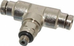 Norgren - 10-32 UNF, Nickel Plated Brass Push-to-Connect Tube Male Swivel Branch Tee - 260 Max psi, Tube to Male UNF Connection - Industrial Tool & Supply