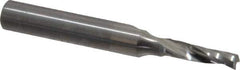 Onsrud - 5/32" Cutting Diam x 9/16" Length of Cut, 1 Flute, Upcut Spiral Router Bit - Uncoated, Right Hand Cut, Solid Carbide, 2" OAL x 1/4" Shank Diam, Single Edge, 21° Helix Angle - Industrial Tool & Supply