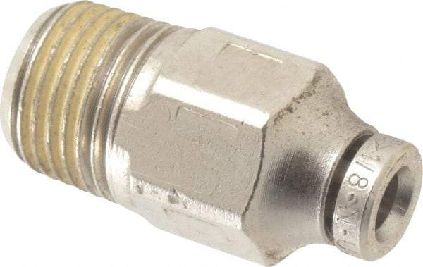 Norgren - 1/8" Outside Diam, 1/8 BSPT, Nickel Plated Brass Push-to-Connect Tube Male Connector - 260 Max psi, Tube to Male Connection - Industrial Tool & Supply