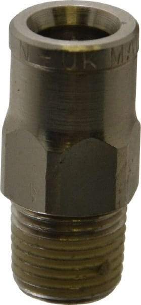 Norgren - 1/4" Outside Diam, 1/8 BSPT, Nickel Plated Brass Push-to-Connect Tube Male Connector - 260 Max psi, Tube to Male Connection - Industrial Tool & Supply