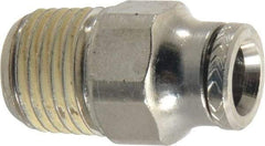 Norgren - 1/4" Outside Diam, 1/4 BSPT, Nickel Plated Brass Push-to-Connect Tube Male Connector - 260 Max psi, Tube to Male Connection - Industrial Tool & Supply
