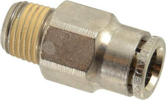 Norgren - 3/8" Outside Diam, 1/4 BSPT, Nickel Plated Brass Push-to-Connect Tube Male Connector - 260 Max psi, Tube to Male Connection - Industrial Tool & Supply