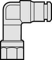 Norgren - 1/8" Outside Diam, 1/8 NPTF, Nickel Plated Brass Push-to-Connect Tube Female Swivel Elbow - 260 Max psi, Tube to Female NPT Connection - Industrial Tool & Supply