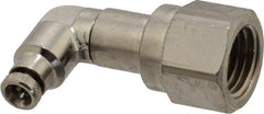 Norgren - 5/32" Outside Diam, 1/4 NPTF, Nickel Plated Brass Push-to-Connect Tube Female Swivel Elbow - 260 Max psi, Tube to Female NPT Connection - Industrial Tool & Supply
