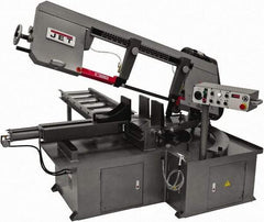 Jet - 12 x 23-1/2" Max Capacity, Semi-Automatic Step Pulley Horizontal Bandsaw - 50 to 297 SFPM Blade Speed, 230/460 Volts, 60°, 3 hp, 3 Phase - Industrial Tool & Supply