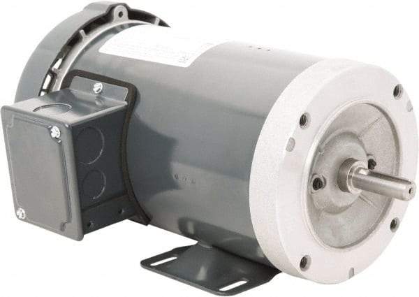 Leeson - 1 Max hp, 1,800 Max RPM, Premium Efficient Electric AC DC Motor - 230/460 V Input, Three Phase, 56C Frame, C-Face with Base Mount, TEFC Enclosure - Industrial Tool & Supply