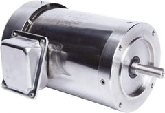 Leeson - 1 Max hp, 1,800 Max RPM, Premium Efficient Electric AC DC Motor - 230/460 V Input, Three Phase, 56C Frame, C-Face Mount, TEFC Enclosure - Industrial Tool & Supply