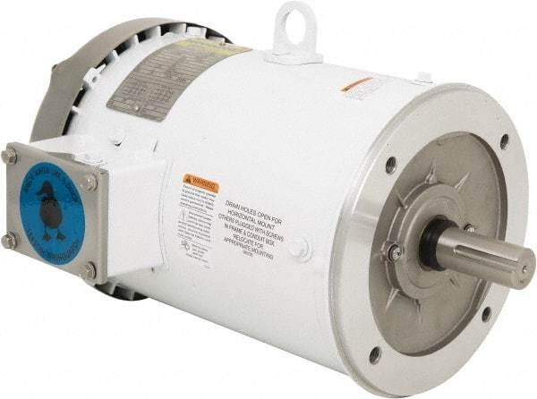 Leeson - 5 Max hp, 1,800 Max RPM, Premium Efficient Electric AC DC Motor - 230/460 V Input, Three Phase, 184TC Frame, C-Face Mount, TEFC Enclosure - Industrial Tool & Supply