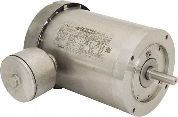 Leeson - 1 Max hp, 1,800 Max RPM, Premium Efficient Electric AC DC Motor - 230/460 V Input, Three Phase, 56C Frame, C-Face Mount, TEFC Enclosure - Industrial Tool & Supply