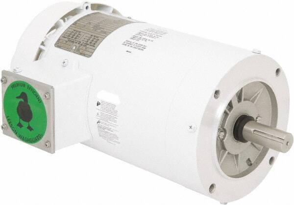 Leeson - 2 Max hp, 1,800 Max RPM, Premium Efficient Electric AC DC Motor - 230/460 V Input, Three Phase, 145TC Frame, C-Face Mount, TEFC Enclosure - Industrial Tool & Supply