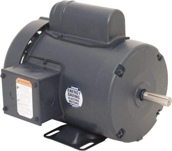 Leeson - 1/2 Max hp, 1,200 Max RPM, Capacitor Start Electric AC DC Motor - 115/230 V Input, Single Phase, 56 Frame, 5/8" Shaft Diam, Rigid Base Mount, TEFC Enclosure - Industrial Tool & Supply