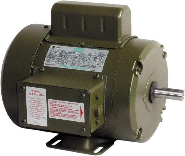 Leeson - 1 Max hp, 1,800 Max RPM, Capacitor Start Electric AC DC Motor - 115-208/230 V Input, Single Phase, 56 Frame, Rigid Base Mount, TEFC Enclosure - Industrial Tool & Supply