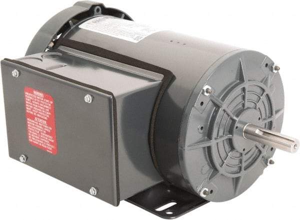 Leeson - 1-1/2 Max hp, 1,800 Max RPM, Capacitor Start Electric AC DC Motor - 115-208/230 V Input, Single Phase, 56H Frame, Rigid Base Mount, TEFC Enclosure - Industrial Tool & Supply