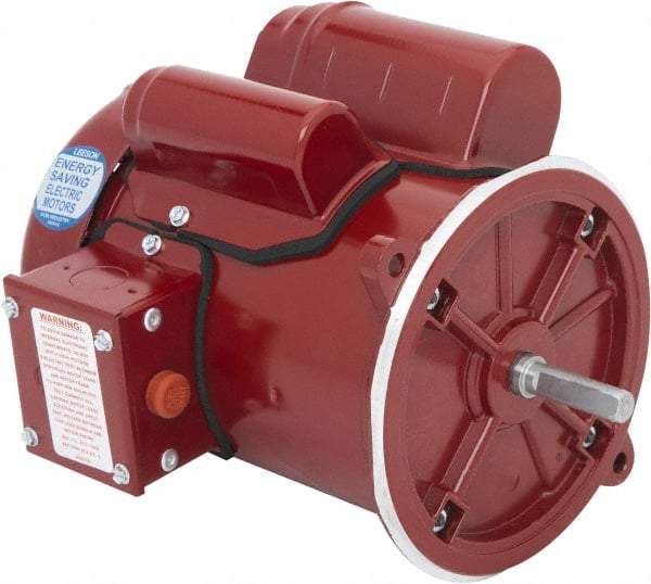 Leeson - 1/3 Max hp, 1,800 Max RPM, Feed-Auger Drive Electric AC DC Motor - 115/230 V Input, Single Phase, 48YZ Frame, 1/2" Shaft Diam, Special Mount, TEFC Enclosure - Industrial Tool & Supply