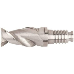 Kennametal - 20mm Mill Diam, 30mm LOC, 68.9mm OAL, 2 Flute Square End Mill Head - Duo-Lock 20 Connection, Solid Carbide, Uncoated, Right Hand Flute, Spiral Flute, Centercutting, 45° Helix, Series ABDF - Industrial Tool & Supply