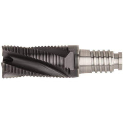 Kennametal - 20mm Diam, 30mm LOC, 4 Flute, 0.5mm Corner Chamfer End Mill Head - Solid Carbide, AlTiN Finish, Duo-Lock 20 Connection, Spiral Flute, 20° Helix, Centercutting - Industrial Tool & Supply