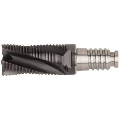 Kennametal - 16mm Diam, 24mm LOC, 4 Flute, 0.5mm Corner Chamfer End Mill Head - Solid Carbide, AlTiN Finish, Duo-Lock 16 Connection, Spiral Flute, 20° Helix, Centercutting - Industrial Tool & Supply