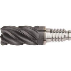 Kennametal - 3/8" Diam, 9/16" LOC, 5 Flute, 0.381mm Corner Radius End Mill Head - Solid Carbide, AlTiN Finish, Duo-Lock 10 Connection, Spiral Flute, 37 & 39° Helix - Industrial Tool & Supply