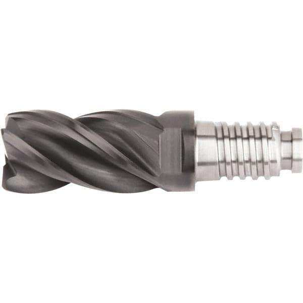 Kennametal - 10mm Diam, 15mm LOC, 4 Flute, 1.5mm Corner Radius End Mill Head - Solid Carbide, AlTiN Finish, Duo-Lock 10 Connection, Spiral Flute, 37 & 39° Helix, Centercutting - Industrial Tool & Supply