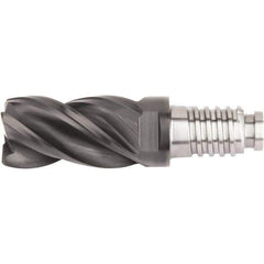 Kennametal - 1/2" Diam, 3/4" LOC, 4 Flute, 0.381mm Corner Radius End Mill Head - Solid Carbide, AlTiN Finish, Duo-Lock 12 Connection, Spiral Flute, 37 & 39° Helix, Centercutting - Industrial Tool & Supply