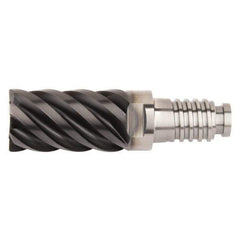 Kennametal - 20mm Diam, 30mm LOC, 6 Flute, 0.75mm Corner Radius End Mill Head - Solid Carbide, AlTiN Finish, Duo-Lock 20 Connection, Spiral Flute, 45° Helix, Centercutting - Industrial Tool & Supply