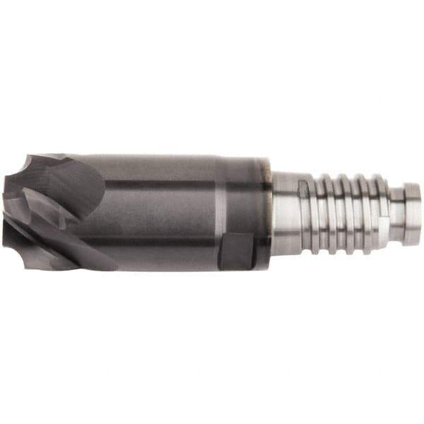 Kennametal - 10mm Diam, 1.5mm LOC, 4 Flute, 1.5mm Corner Radius End Mill Head - Solid Carbide, AlTiN Finish, Duo-Lock 10 Connection, Spiral Flute, 0° Helix - Industrial Tool & Supply