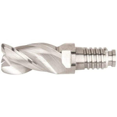 Kennametal - 20mm Diam, 30mm LOC, 3 Flute, 2mm Corner Radius End Mill Head - Solid Carbide, Uncoated, Duo-Lock 20 Connection, Spiral Flute, 38° Helix, Centercutting - Industrial Tool & Supply