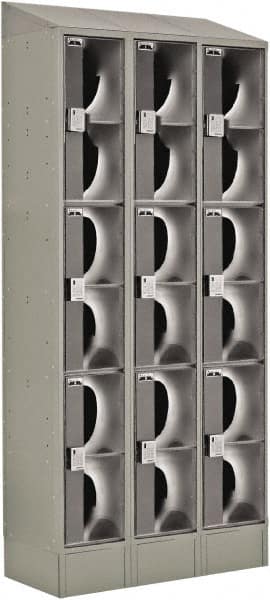 LockUp - 9 Door, 3 Tier, Electronic Access Lockers - Industrial Tool & Supply