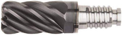 Kennametal - 10mm Diam, 15mm LOC, 6 Flute, 0.5mm Corner Radius End Mill Head - Solid Carbide, AlTiN Finish, Duo-Lock 10 Connection, Spiral Flute, 37 & 39° Helix, Centercutting - Industrial Tool & Supply