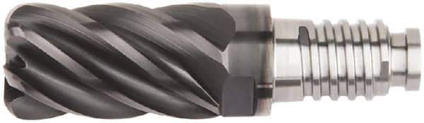 Kennametal - 10mm Diam, 15mm LOC, 6 Flute, 1.5mm Corner Radius End Mill Head - Solid Carbide, AlTiN Finish, Duo-Lock 10 Connection, Spiral Flute, 37 & 39° Helix, Centercutting - Industrial Tool & Supply