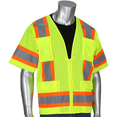 PIP - High Visibility Vests Vest Style: Surveyor's Vest Type: Hi Visibility - Industrial Tool & Supply