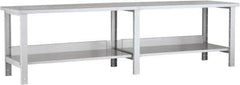 Rousseau Metal - 120 Wide x 30" Deep x 34" High, Steel Workbench - Fixed Legs - Industrial Tool & Supply