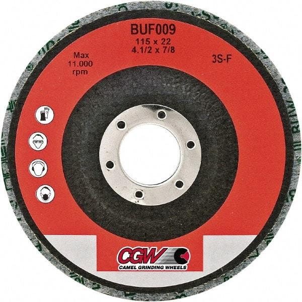 Camel Grinding Wheels - 4-1/2" Fine Grade Silicon Carbide Deburring Disc - 5/8-11 Threaded Center Hole, Arbor Connection, Gray, 11,000 Max RPM - Industrial Tool & Supply