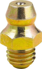 lumax - 0° Head Angle, 1/4-28 Taper Steel Taper Thread Grease Fitting - Zinc Plated Finish - Industrial Tool & Supply