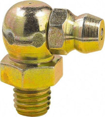 lumax - 90° Head Angle, 1/4-28 Taper Steel Taper Thread Grease Fitting - Zinc Plated Finish - Industrial Tool & Supply