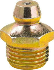 lumax - 0° Head Angle, 1/8 PTF Steel Taper Thread Grease Fitting - Zinc Plated Finish - Industrial Tool & Supply