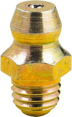 lumax - 0° Head Angle, M8x1 Metric Steel Taper Thread Grease Fitting - Zinc Plated Finish - Industrial Tool & Supply