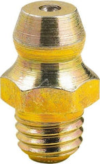 lumax - 0° Head Angle, M6x1 Metric Steel Taper Thread Grease Fitting - Zinc Plated Finish - Industrial Tool & Supply