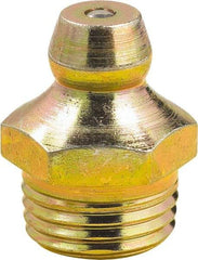 lumax - 0° Head Angle, M10x1 Metric Steel Taper Thread Grease Fitting - Zinc Plated Finish - Industrial Tool & Supply