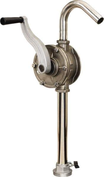 lumax - Water-Based Lubrication 0.09 Gal/Turn Flow Stainless Steel Rotary Hand Pump - For 15 to 55 Gal Container - Industrial Tool & Supply
