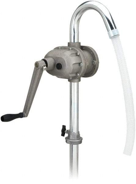 lumax - Oil Lubrication 0.25 Gal/Turn Flow Aluminum & Steel Rotary Hand Pump - For 15 to 55 Gal Container - Industrial Tool & Supply