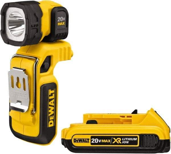 DeWALT - 20 Volts, 500 Lumens, Cordless Work Light - Yellow/Black, 26 hr Run Time - Industrial Tool & Supply