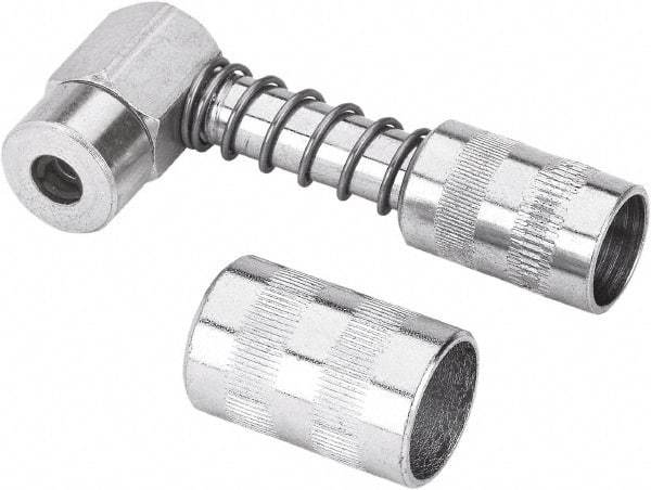 lumax - 4,500 Operating psi, Steel 90° Angle Adapter Grease Gun Coupler - Industrial Tool & Supply